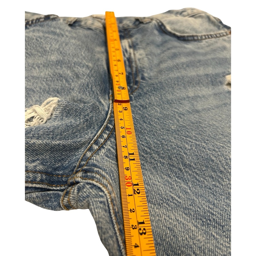 Zara The Pepper Mom Jeans Womens 10 Light Wash Distressed High Rise Straight Leg - Picture 8 of 10